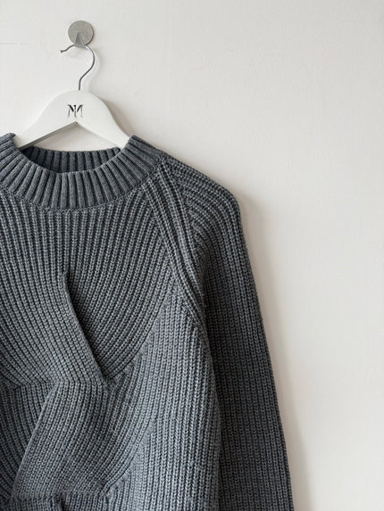 DANIELE ALESSANDRINI - early 2000s WRAP FRONT HEAVY KINT CREW NECK JUMPER