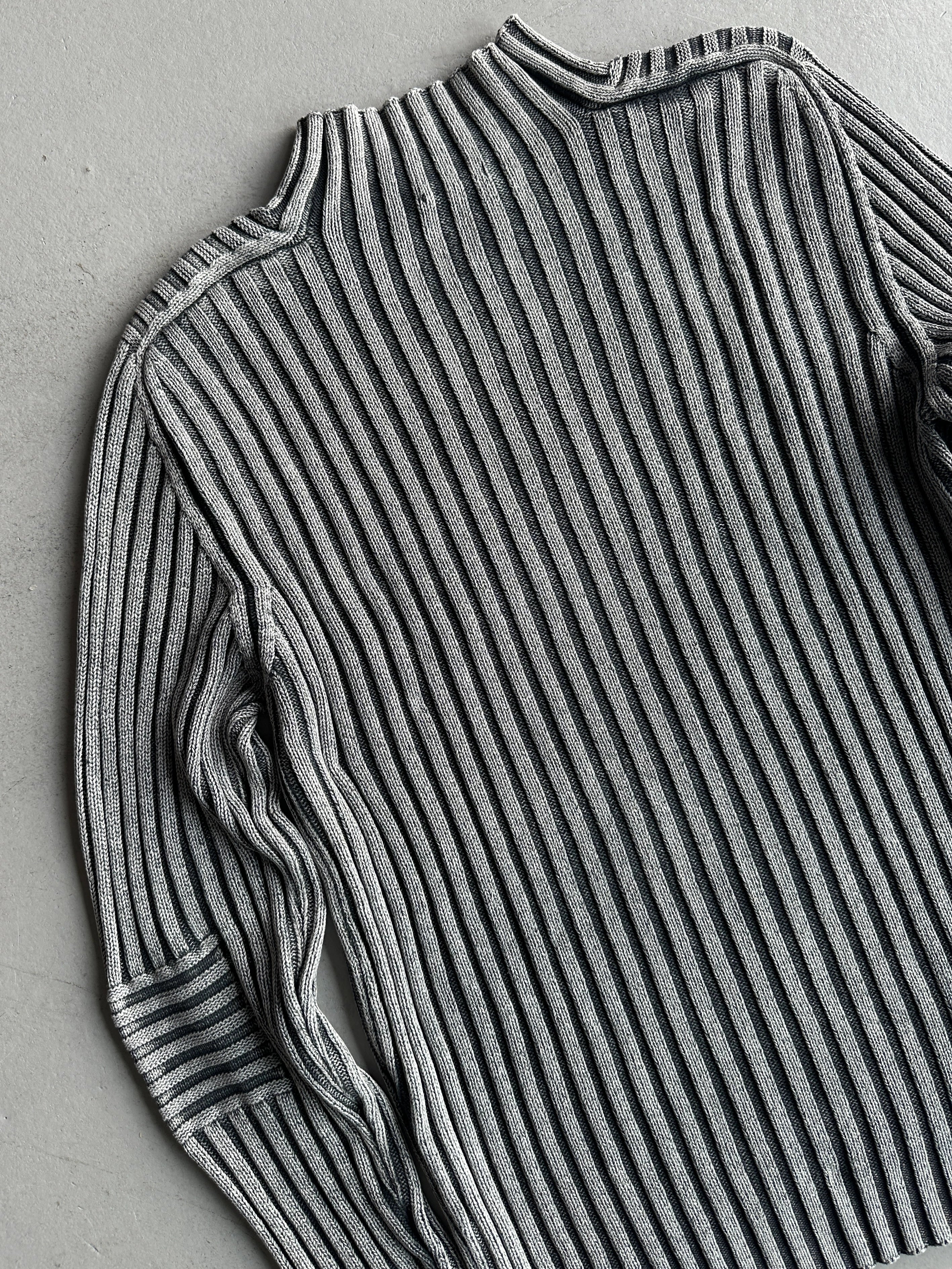 DANIELE ALESSANDRINI - 1990s MOCK NECK RIBBED JUMPER
