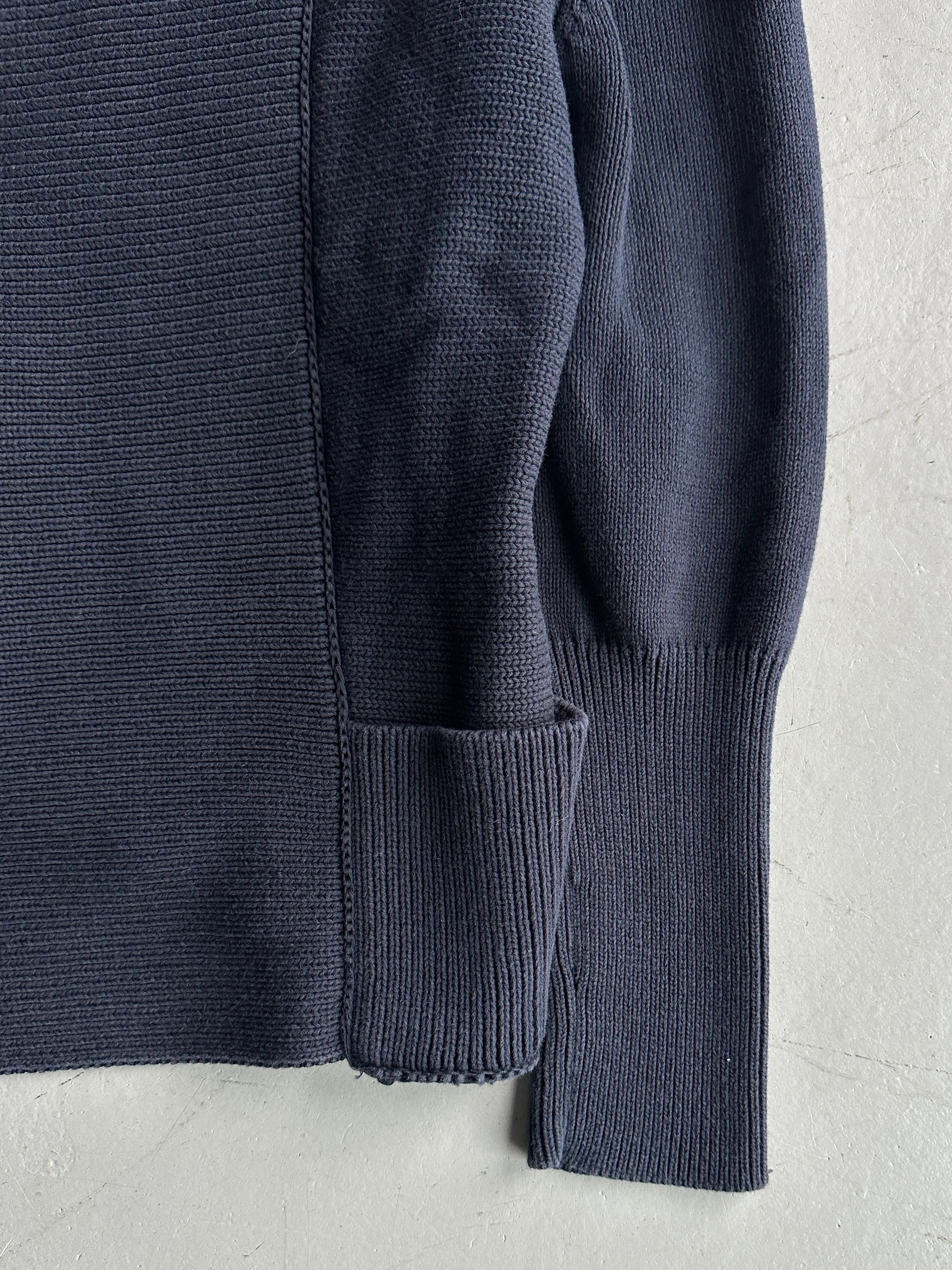 MARITHÉ + FRANÇOIS GIRBAUD - early 2000s ZIP DETAIL AT COLLAR OPEN FRONT CARDIGAN