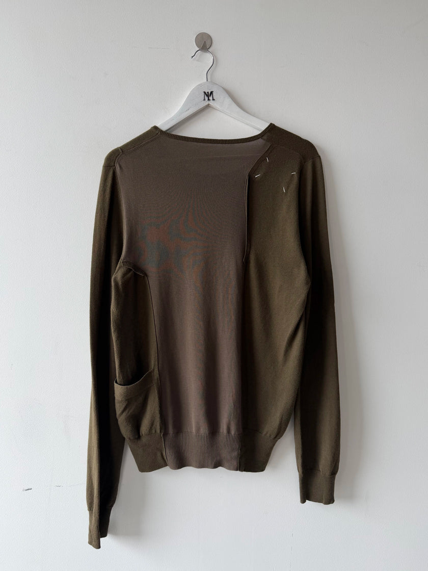 MARTIN MARGIELA - S/S 2017 DECONSTRUCTED SOFT KNIT JUMPER WITH SIDE BUTTONS