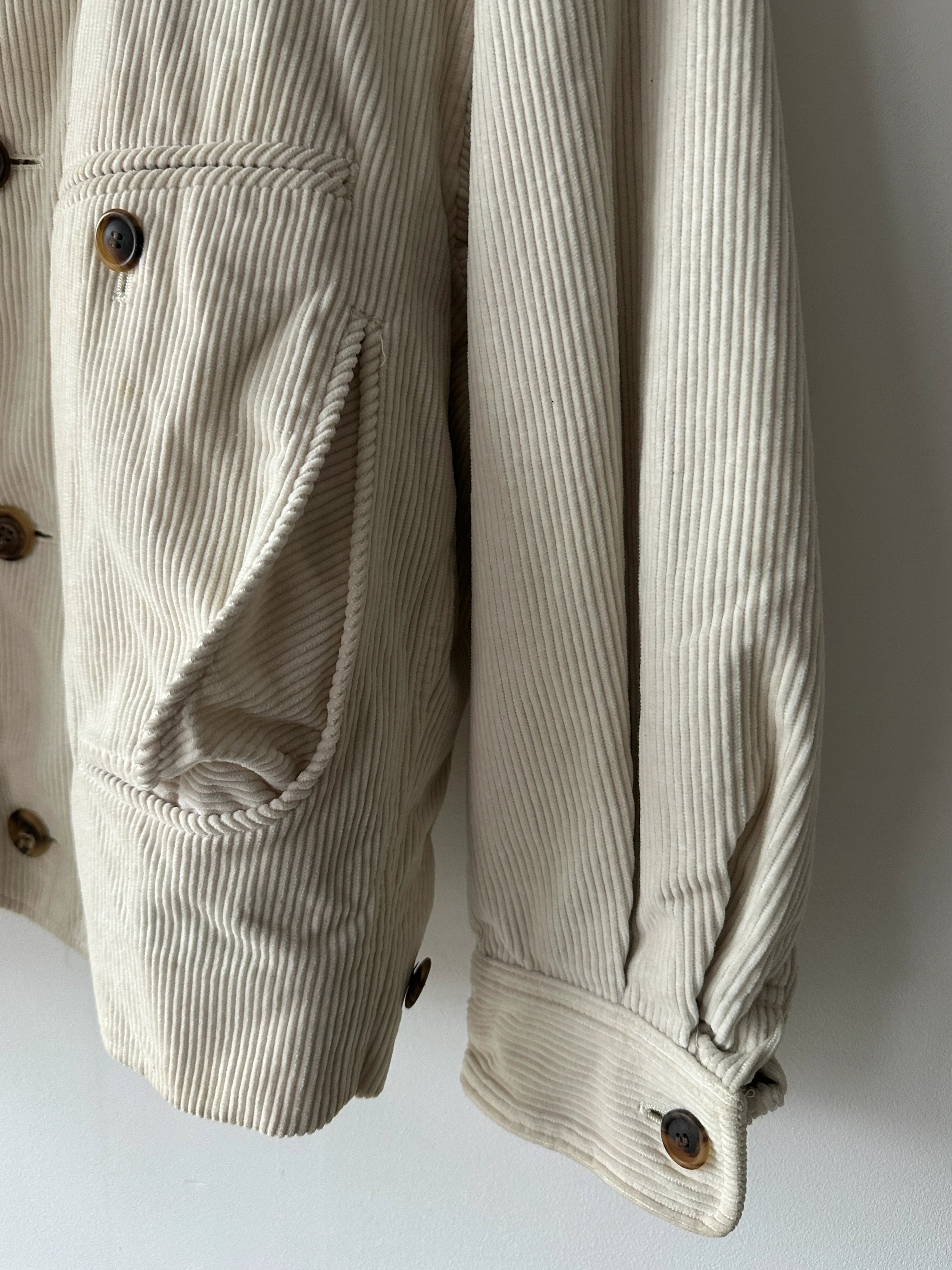 ISSEY MIYAKE - 1990s CROP FIT CORDUROY JACKET WITH SQUARE COLLAR