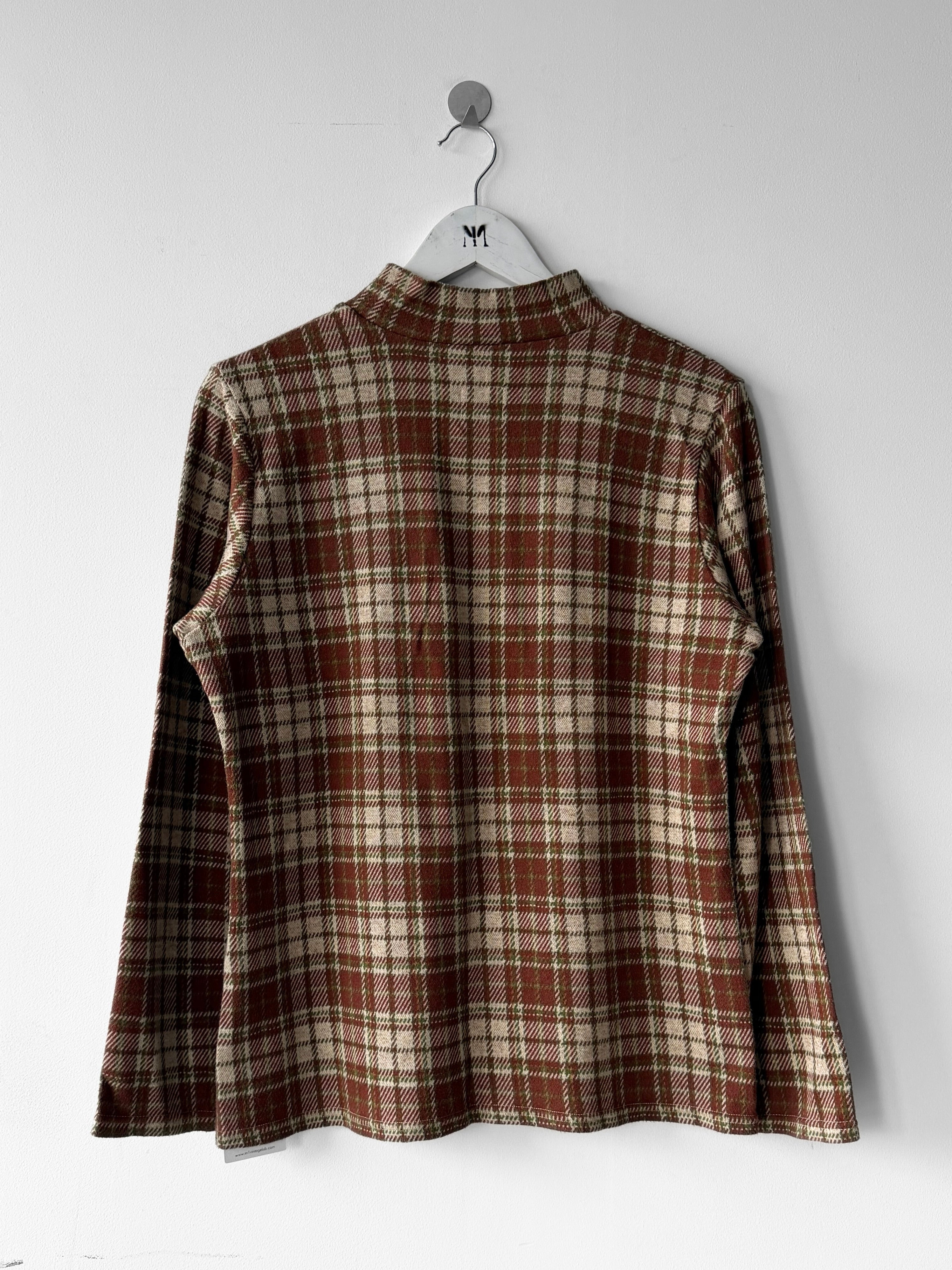 ISSEY MIYAKE HAI - 1980s LONG SLEEVE CHECKED TOP