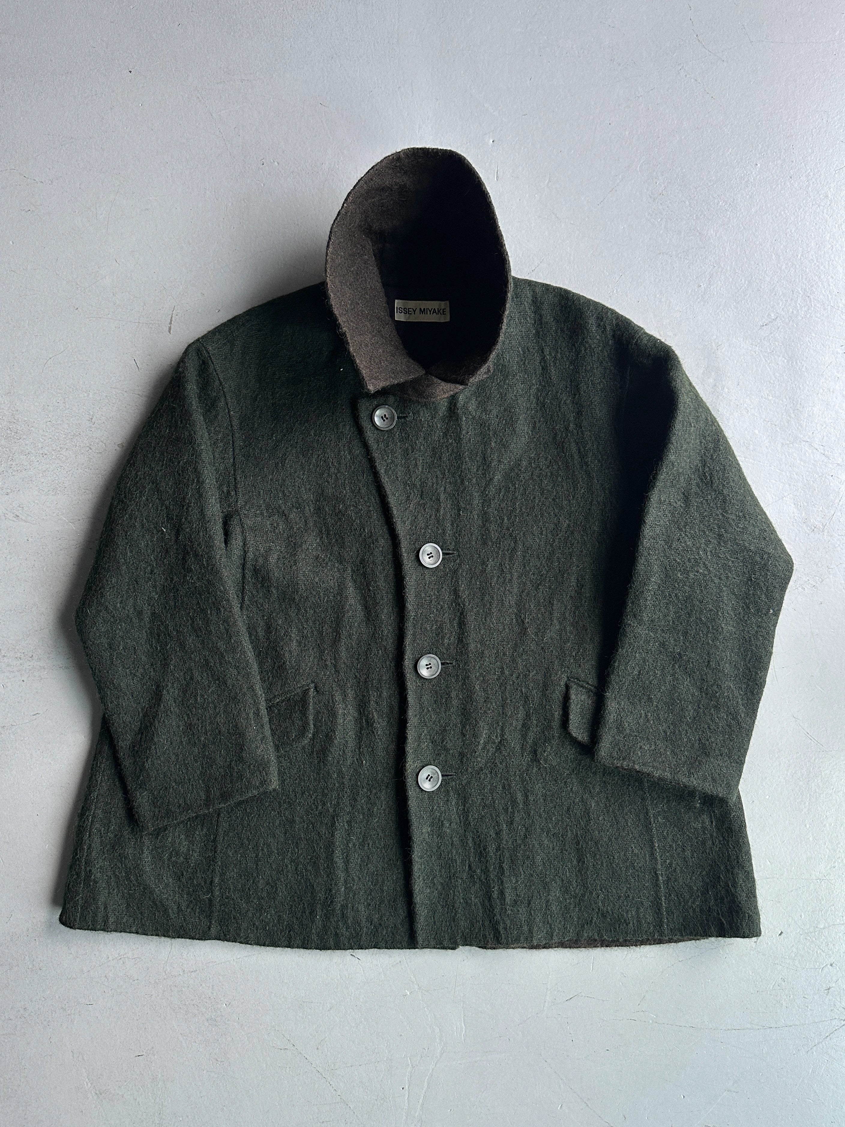 ISSEY MIYAKE - F/W 1995 CONTRASTING COLLAR FELTED WOOL JACKET