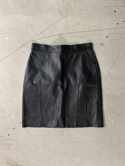 1990s HIGH WAIST LEATHER SKIRT