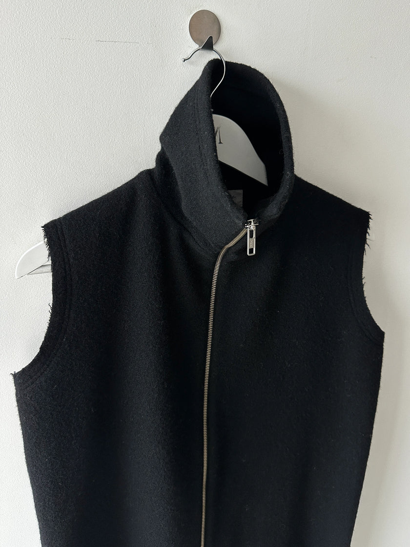 YOHJI YAMAMOTO - F/W 2004 FUNNEL NECK ZIPPED VEST JACKET