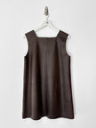 ITALIAN LABEL - 1990s LEATHER DUNGAREE DRESS