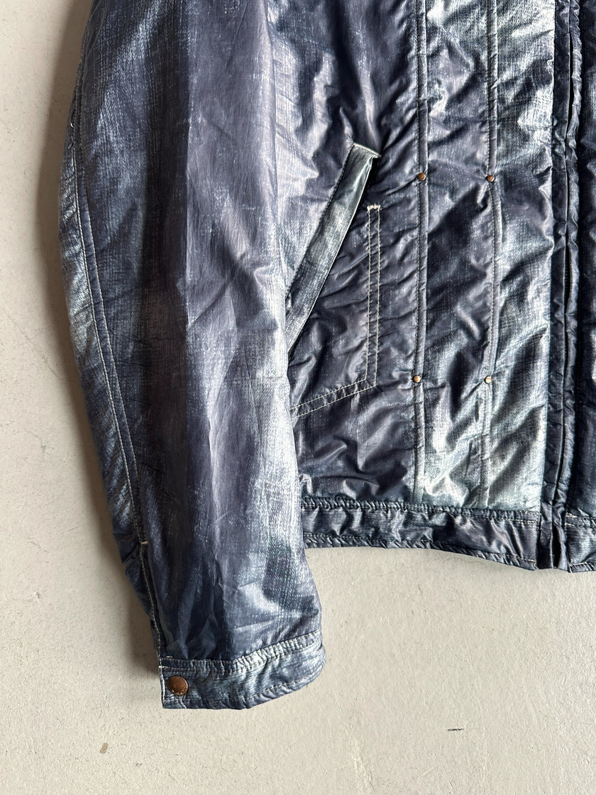 DIESEL - 2000s TROMPE L'OEIL DENIM PRINT PUFFER JACKET