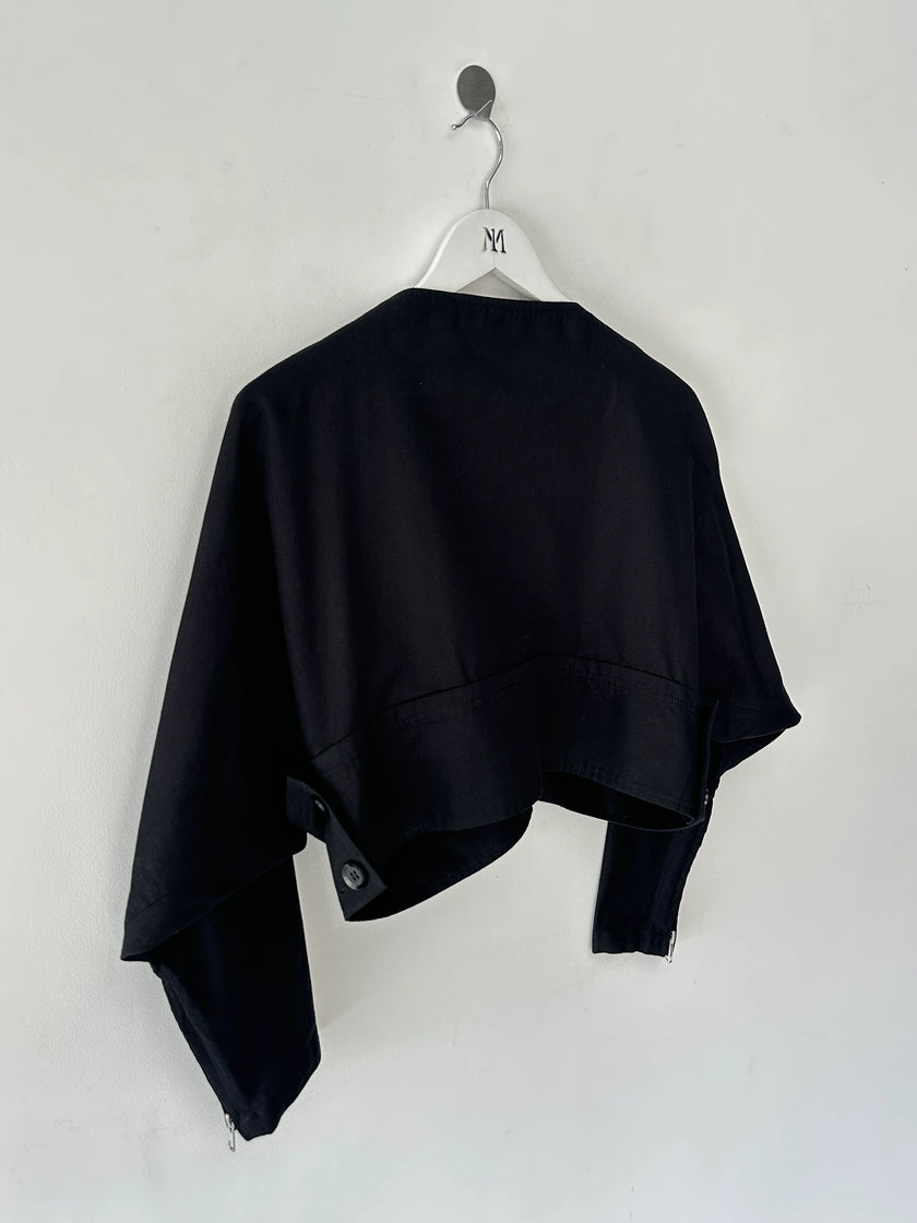 YOHJI YAMAMOTO - S/S 2014 CROPPED JACKET WITH SCULPTURAL LAPELS
