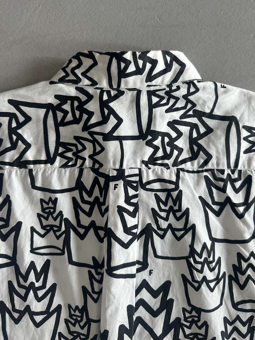 COMME DES GARÇONS - S/S 2013 POLKA DOTS FRONT PRINTED LONG SLEEVE SHIRT