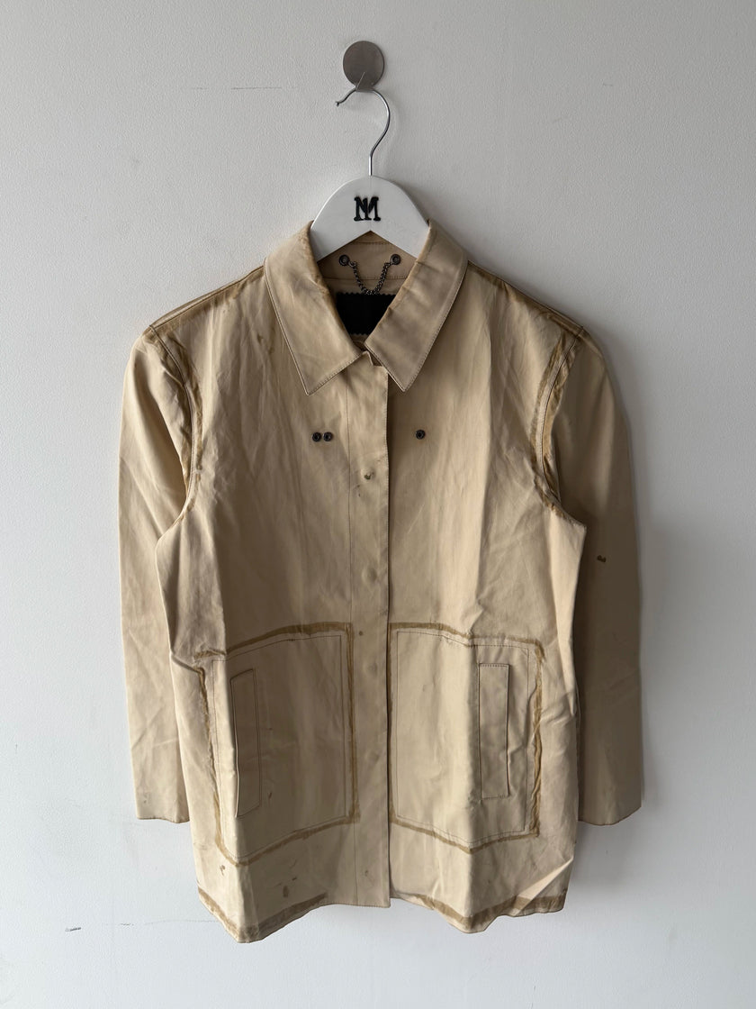 PRADA - 2000s DISTRESSED LOOK WAXED JACKET