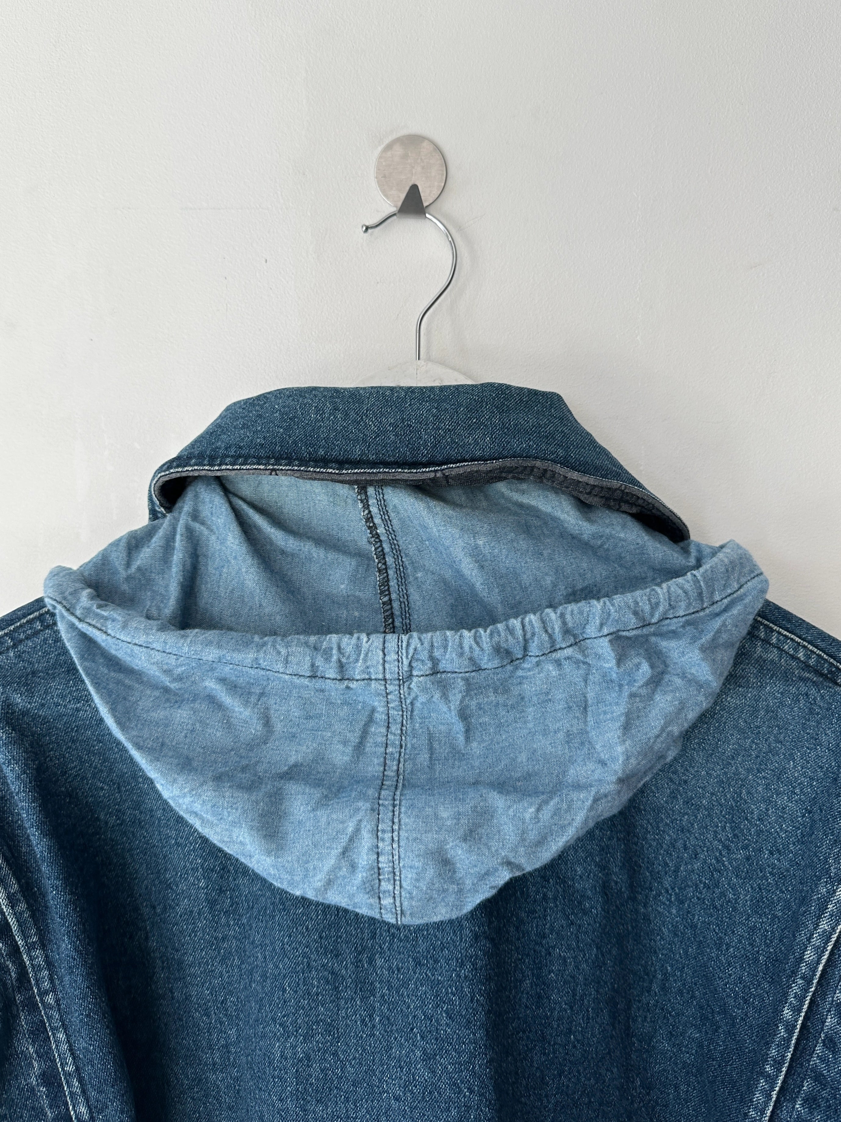 BONEVILLE BY MASSIMO OSTI - 1980s OVERSIZED DENIM BOMBER JACKET