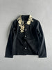 COMME DES GARÇONS - A/W 2002 WOOL JACKET WITH FLORAL ATTACHMENT AT COLLAR