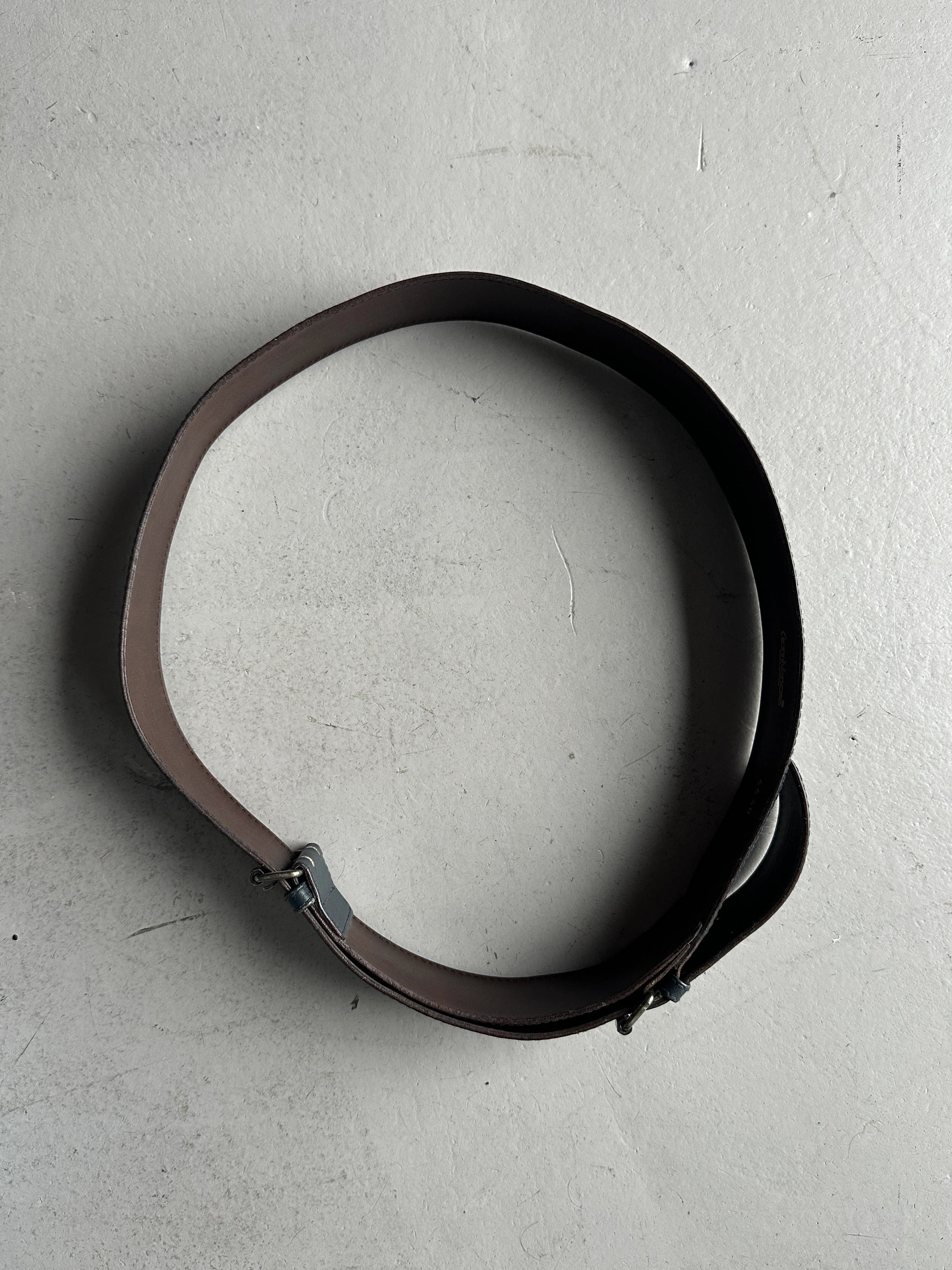 GIANNI VERSACE - 1980s DOUBLE BUCKLE LEATHER BELT