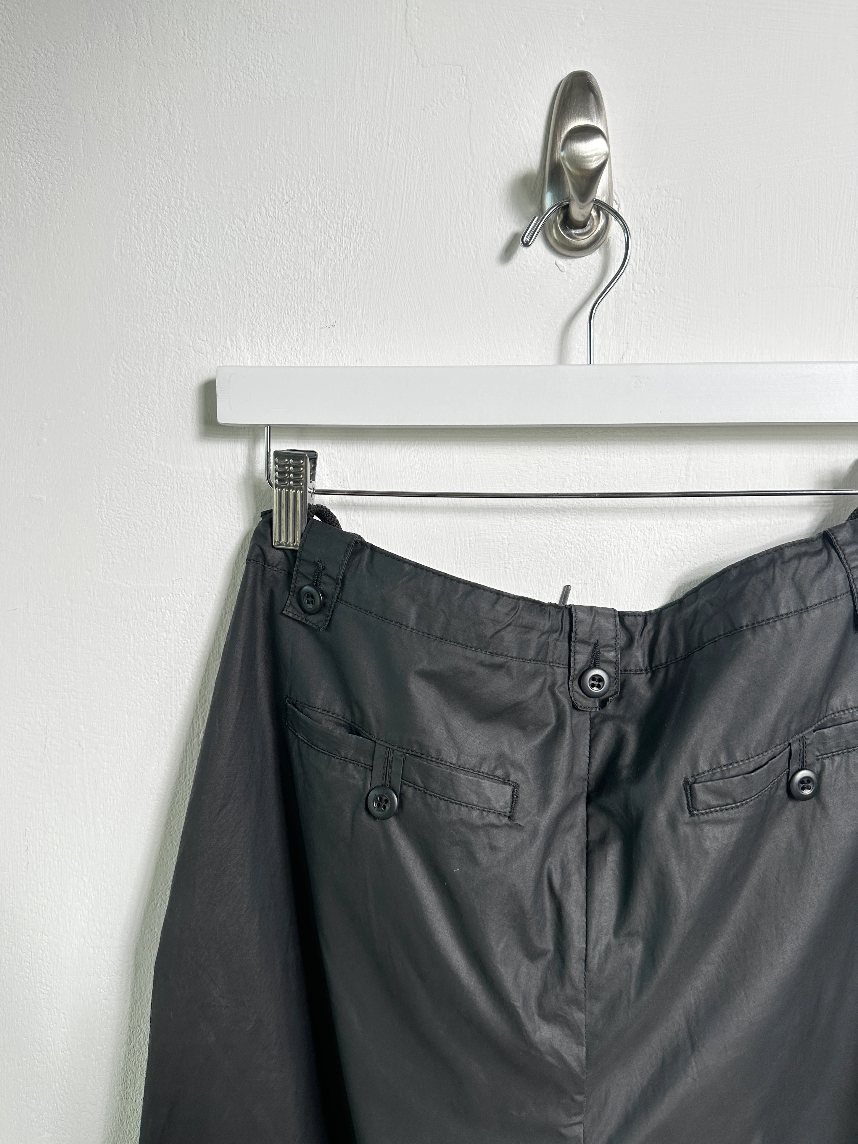 HELMUT LANG - S/S 2000 COATED TECHNICAL TROUSERS WITH DRAWSTRING AT WAIST