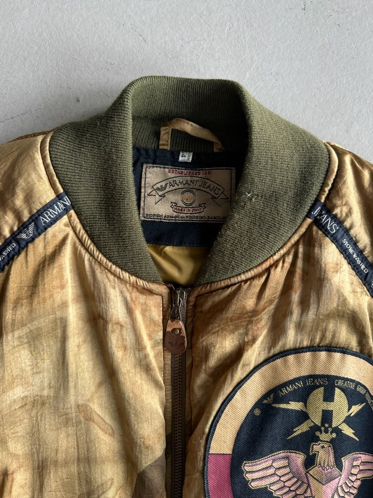 ARMANI JEANS - F/W 1988 STONE WASHED BOMBER JACKET