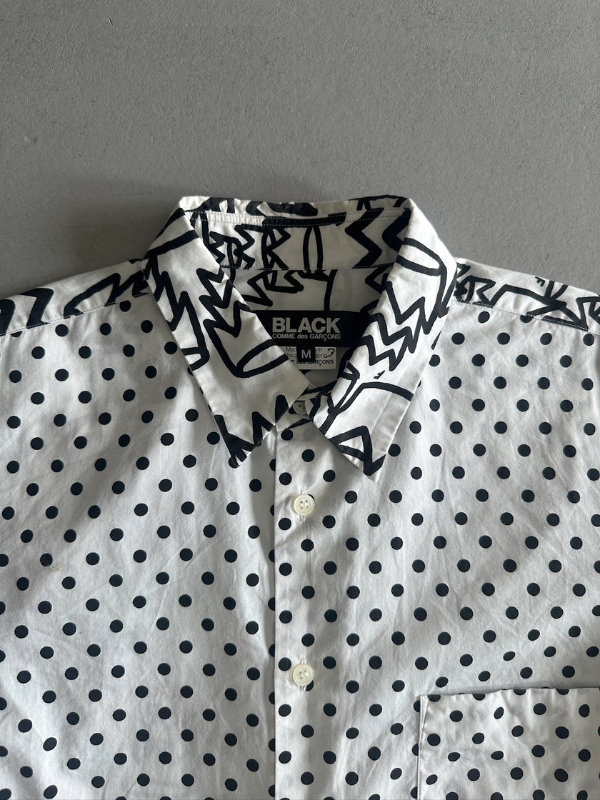 COMME DES GARÇONS - S/S 2013 POLKA DOTS FRONT PRINTED LONG SLEEVE SHIRT
