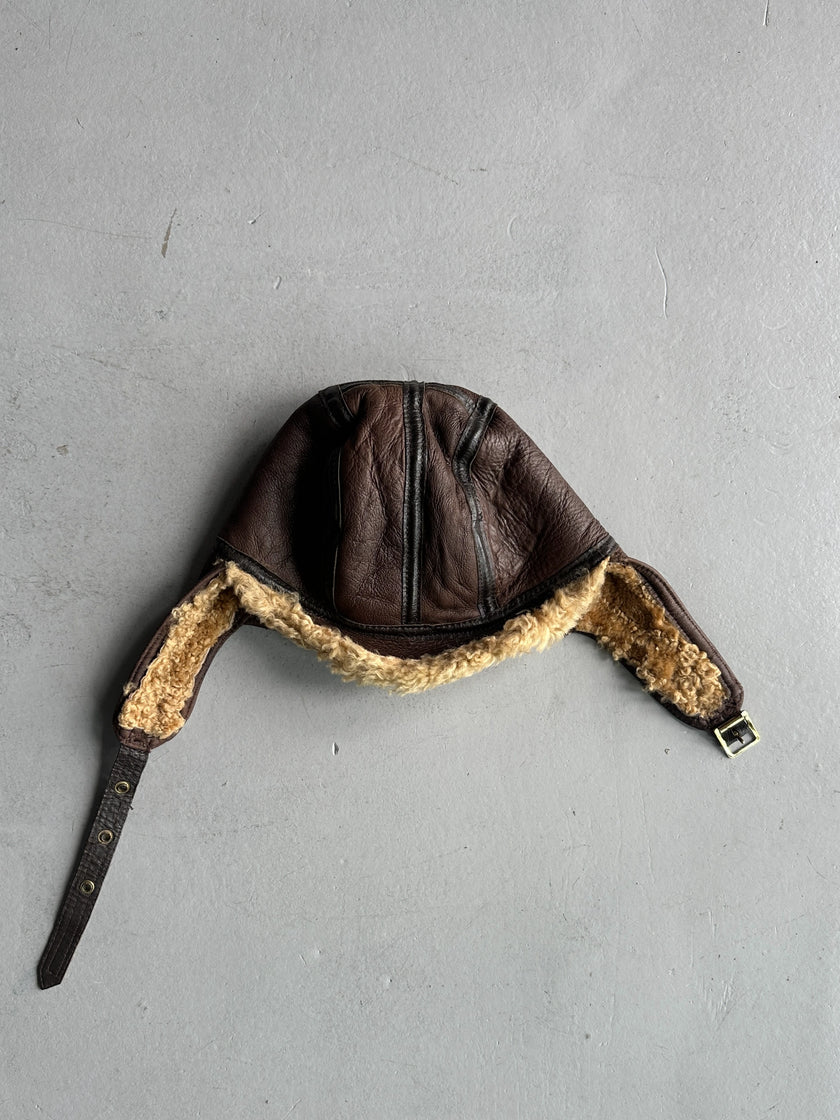 1980s SHEARLING AVIATOR HAT