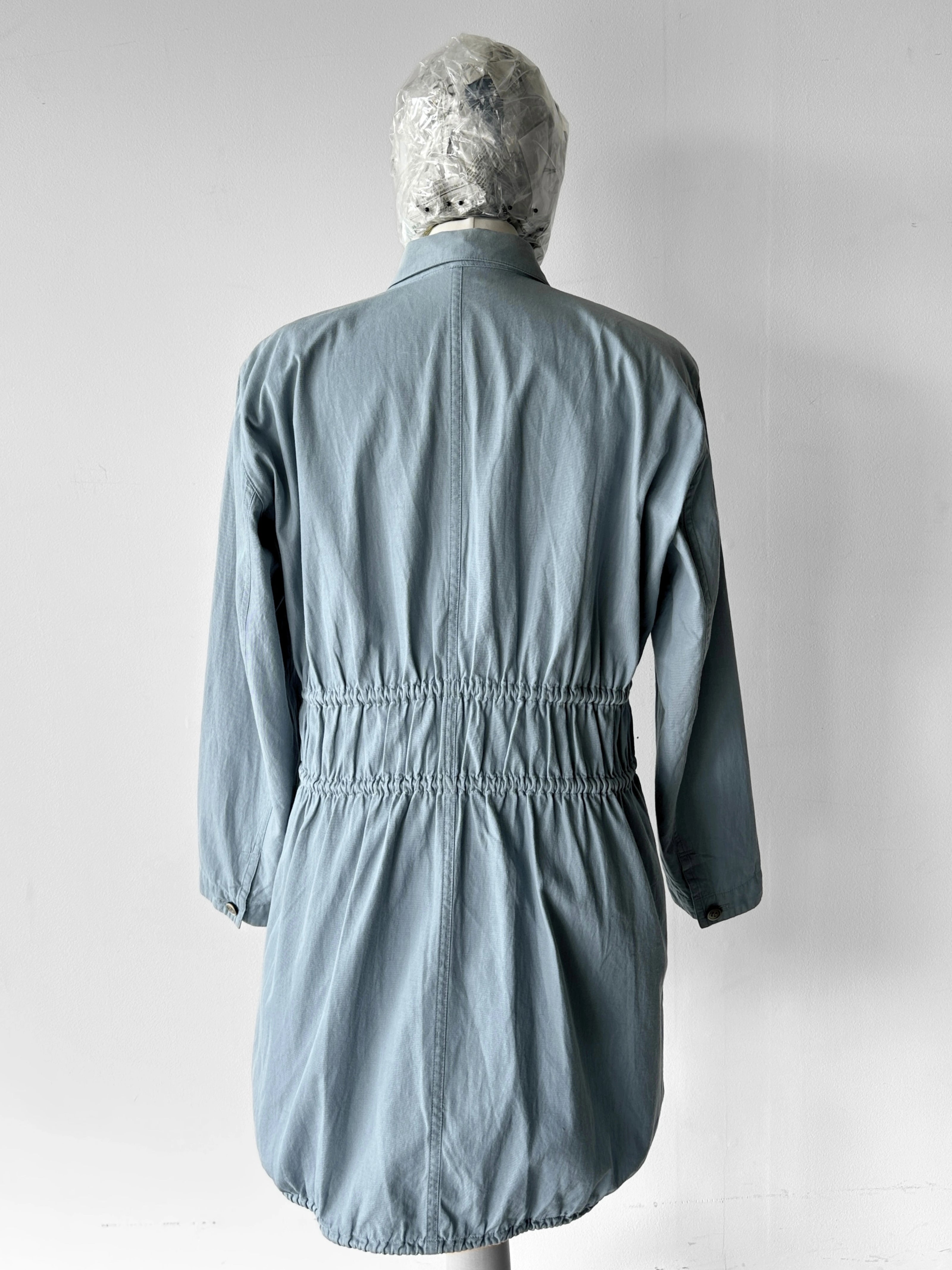ISSEY MIYAKE - 1980s DOUBLE BREASTED BLAZER WITH ELASTICATED DETAILS AT BACK