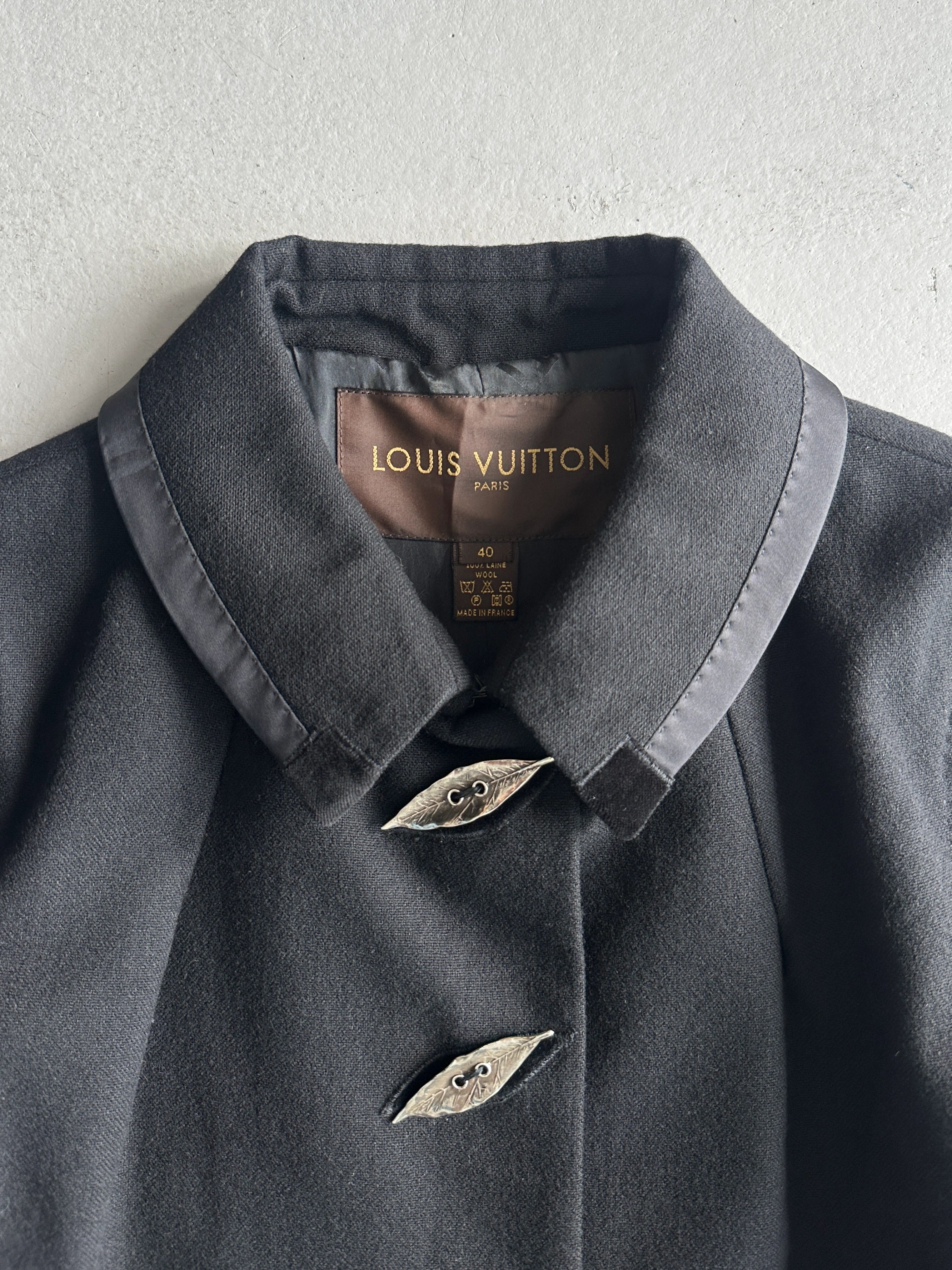 LOUIS VUITTON by MARC JACOBS - A/W 2004 CROP FIT WOOL BLAZER WITH LEAF BUTTONS DETAIL
