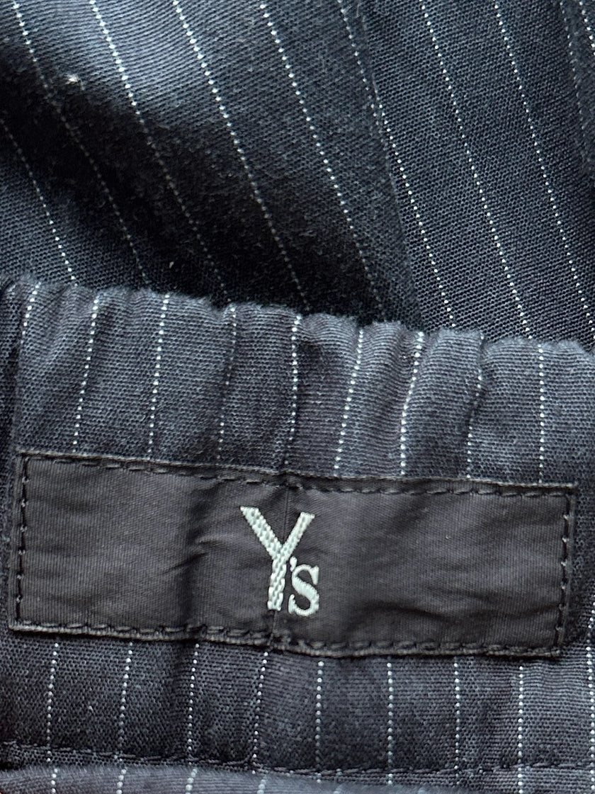 YOHJI YAMAMOTO Y's - 1990s  PINSTRIPED SKIRT WITH WRAP AROUND POCKETS