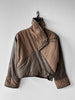 LA MATTA - 1980s PANELED CROP FIT JACKET WITH SHEARLING COLLAR