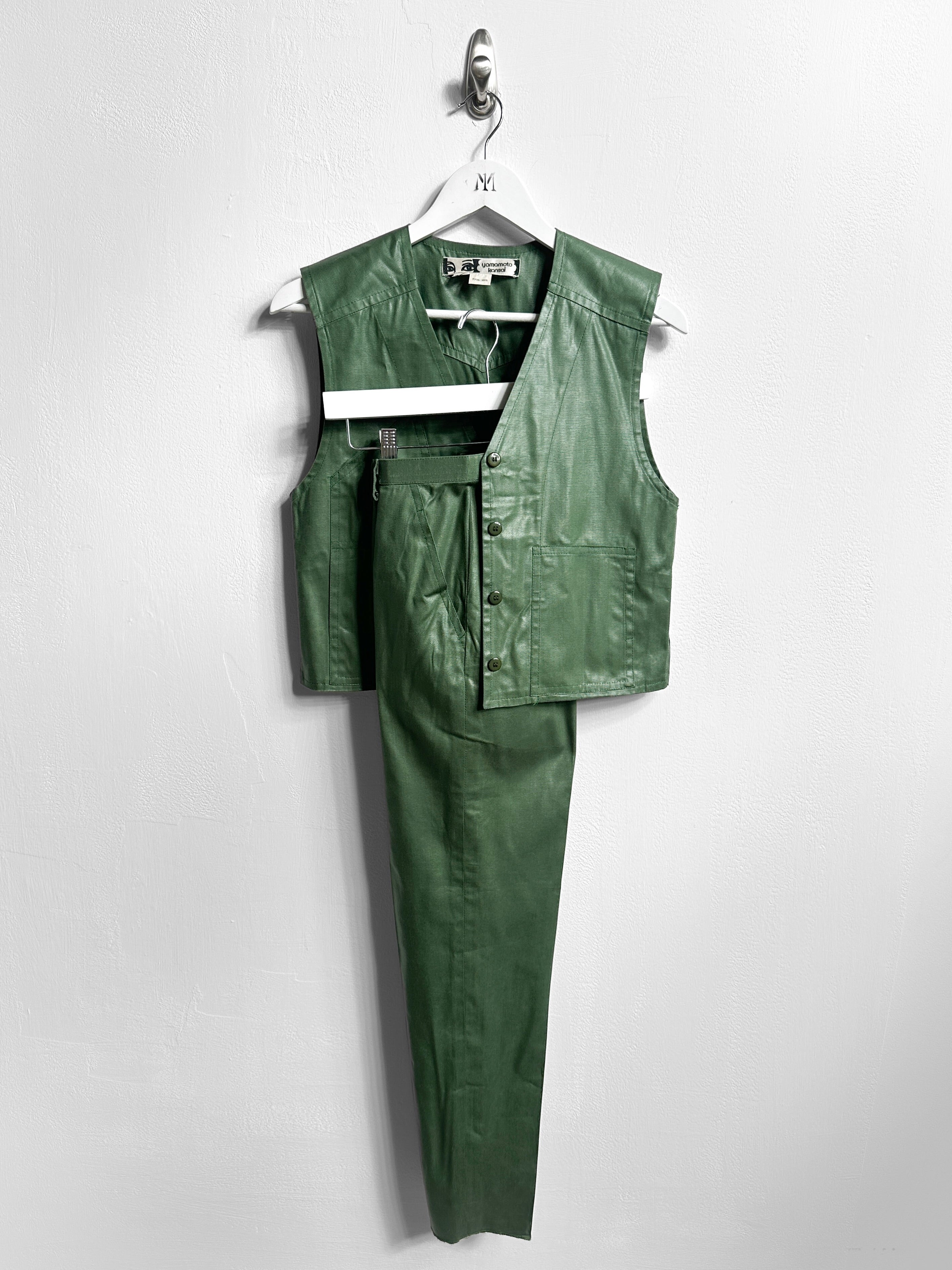 KANSAI YAMAMOTO - late 1970s TWO PIECE SET WITH WAISTCOAT AND HIGH WAIST TROUSERS