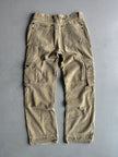 1990s WIDE LEG CORDUROY PANELS CARGO TROUSERS