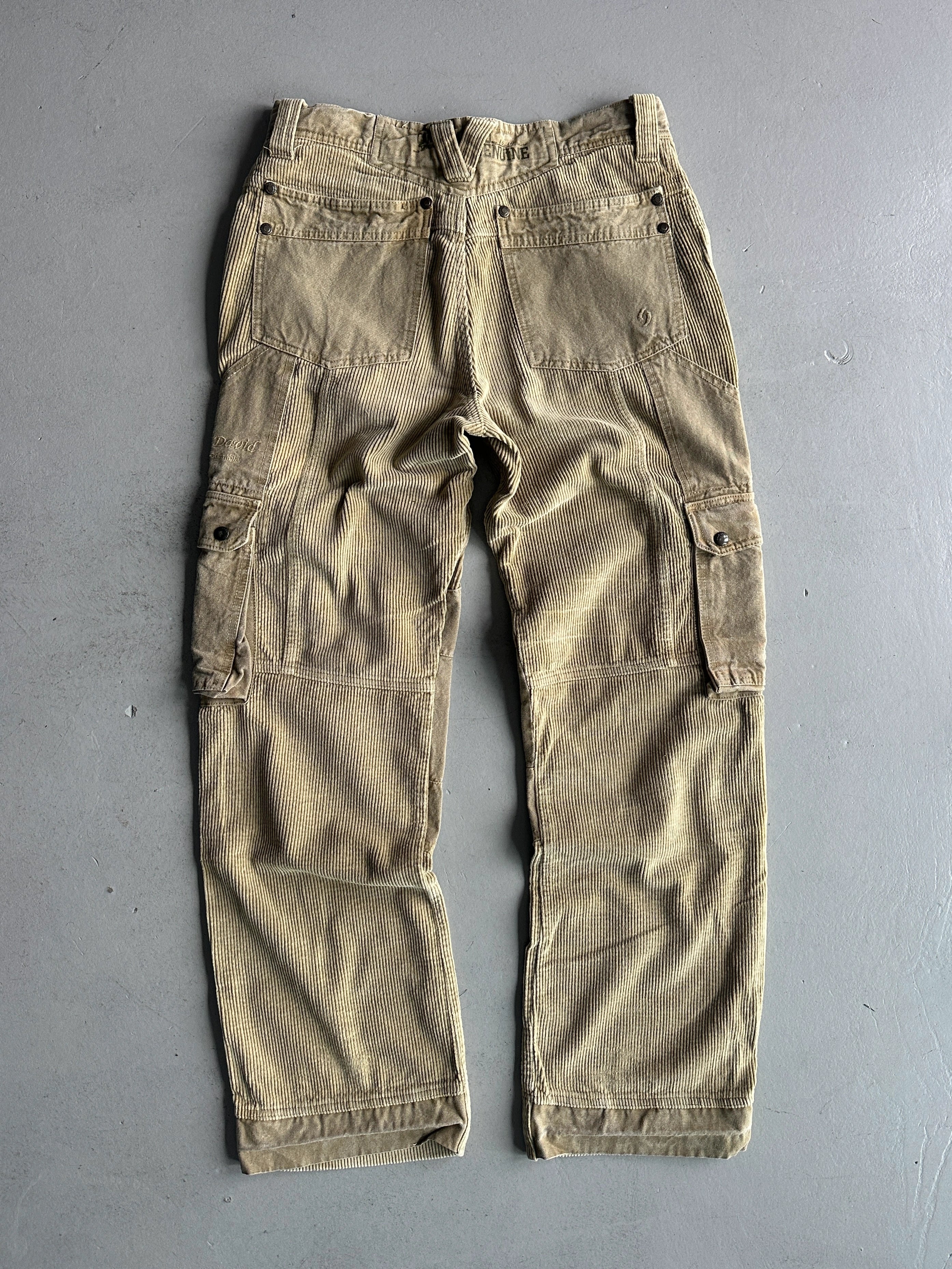 1990s WIDE LEG CORDUROY PANELS CARGO TROUSERS
