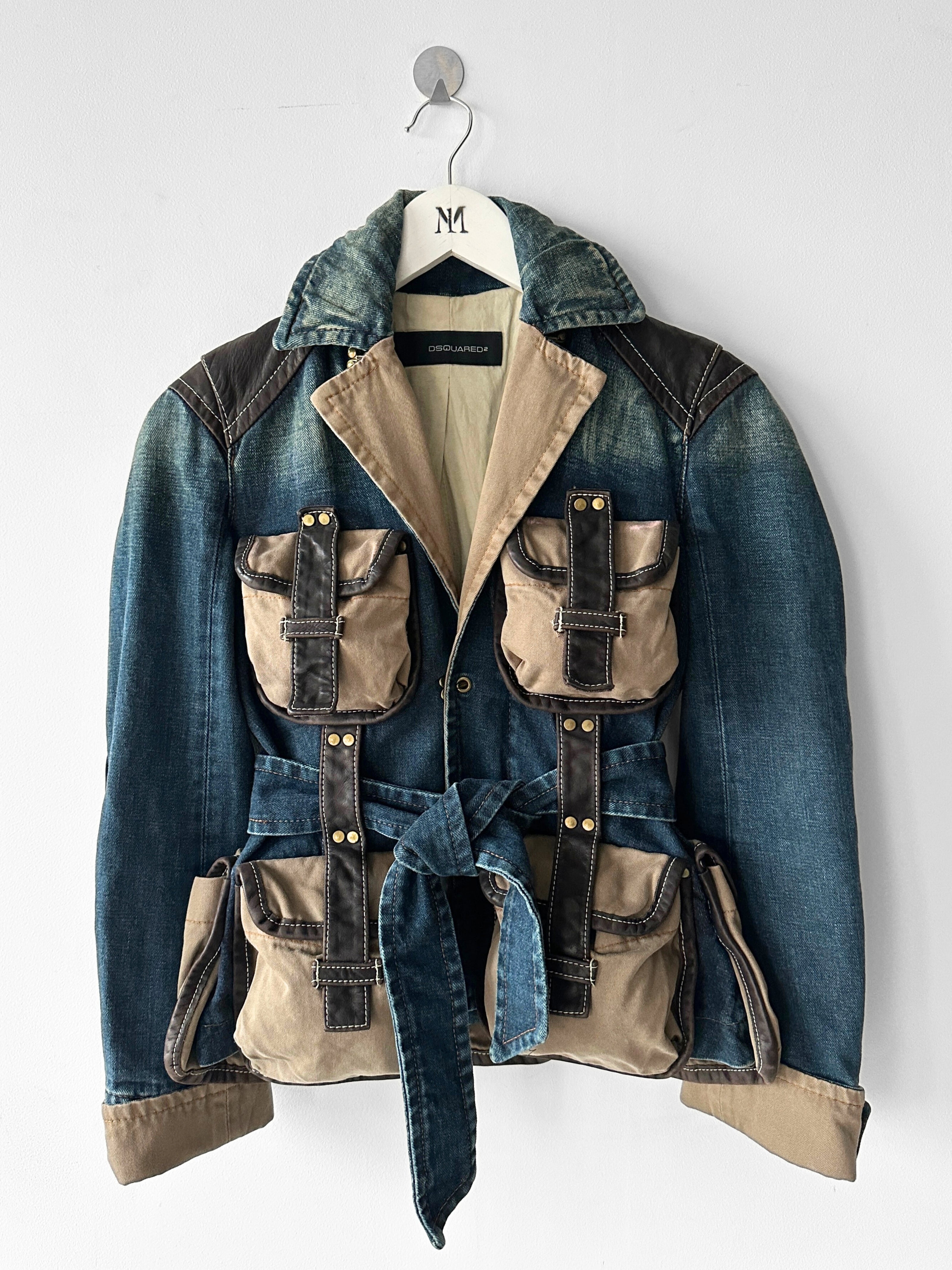 DSQUARED2 - F/W 2004 WRAP AROUND POCKETS FITTED DENIM JACKET