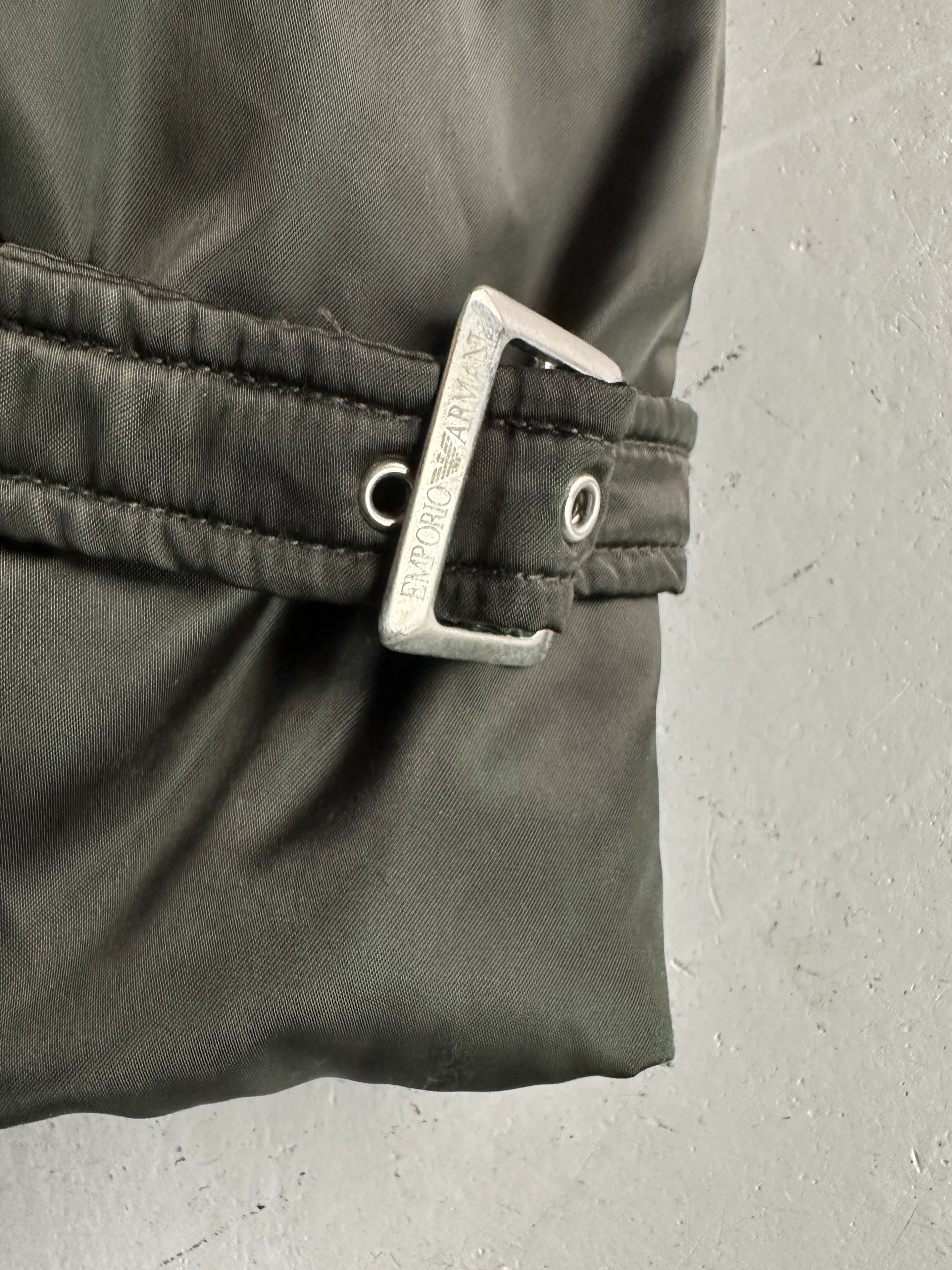 EMPORIO ARMANI - early 2000s ASYMMETRICAL FRONT CLOSURE FUNNEL NECK JACKET