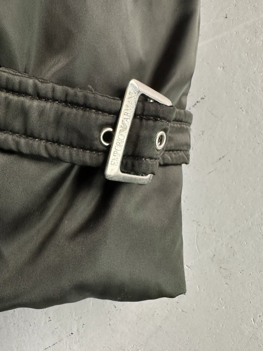 EMPORIO ARMANI - early 2000s ASYMMETRICAL FRONT CLOSURE FUNNEL NECK JACKET