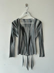 ISSEY MIYAKE - S/S 2015 PLEATED WRAP FRONT LONG SLEEVE TOP