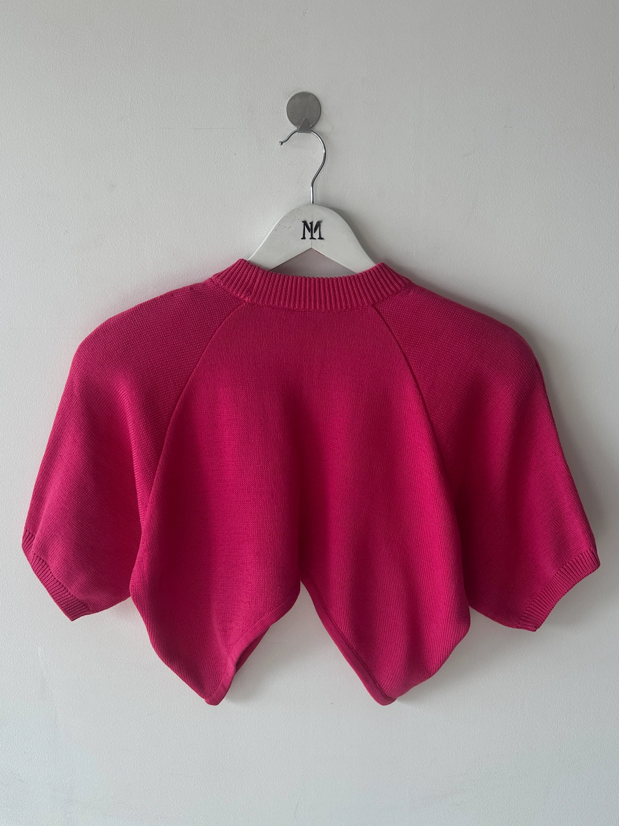 GAETANO NAVARRA - 1990s CROP FIT KNIT TOP WITH V CUT HEM