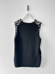 COMME DES GARÇONS - F/W 2024 DECONSTRUCTED CROCHET VEST TOP WITH FAUX LEATHER APPLIQUÉS