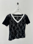 ITALIAN LABEL - 1990s LAYERED FRONT LACE T-SHIRT