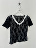 ITALIAN LABEL - 1990s LAYERED FRONT LACE T-SHIRT