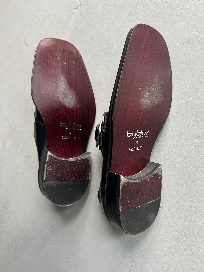 BYBLOS - 1980s MONK LEATHER SHOES