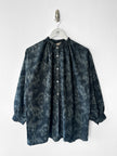 COMME DES GARÇONS - early 1980s ABSTRACT FLORAL PRINT VOLUMINOUS BUTTONED BLOUSE