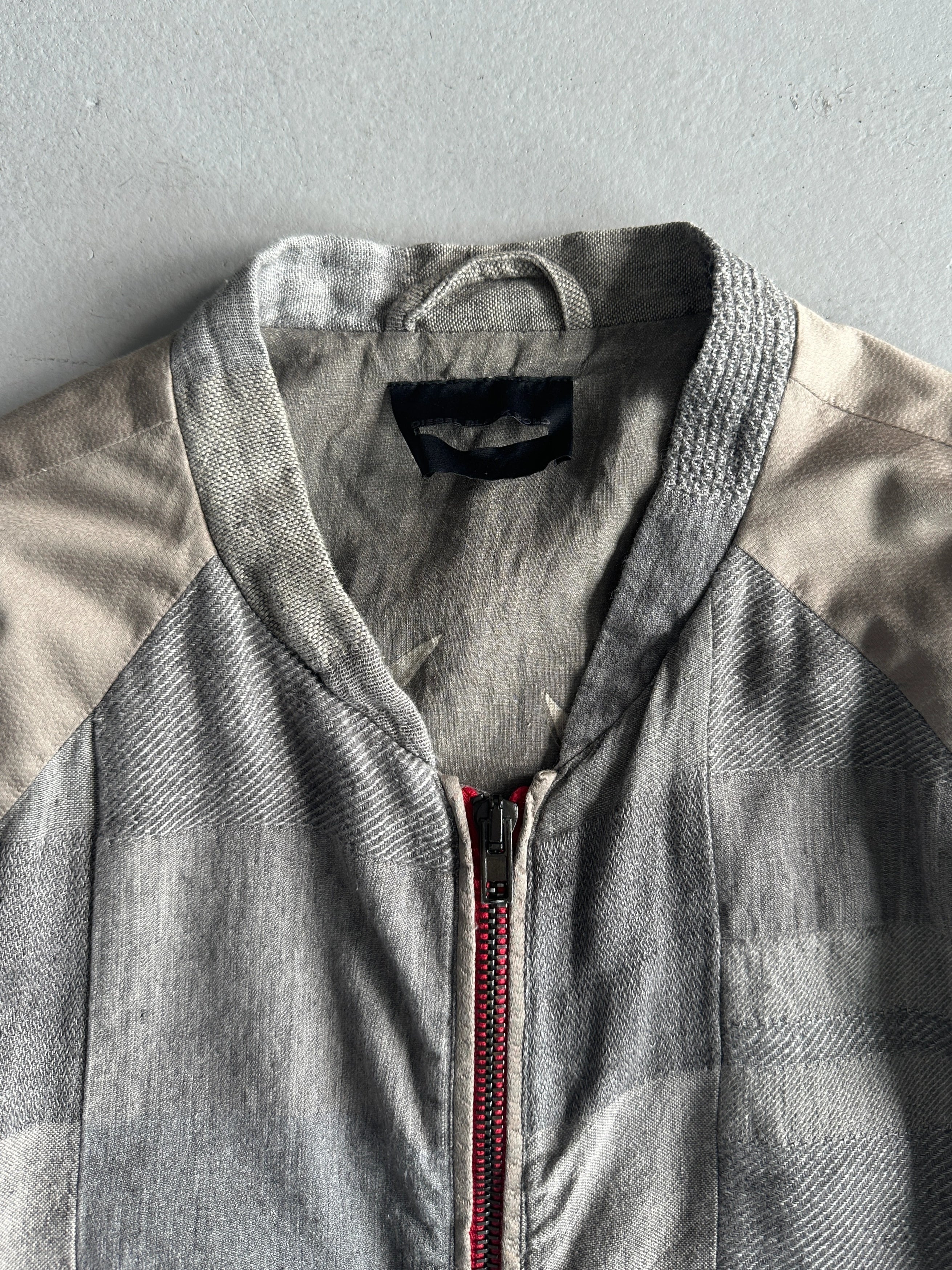 DIESEL - 2000s LINEN ZIPPED JACKET