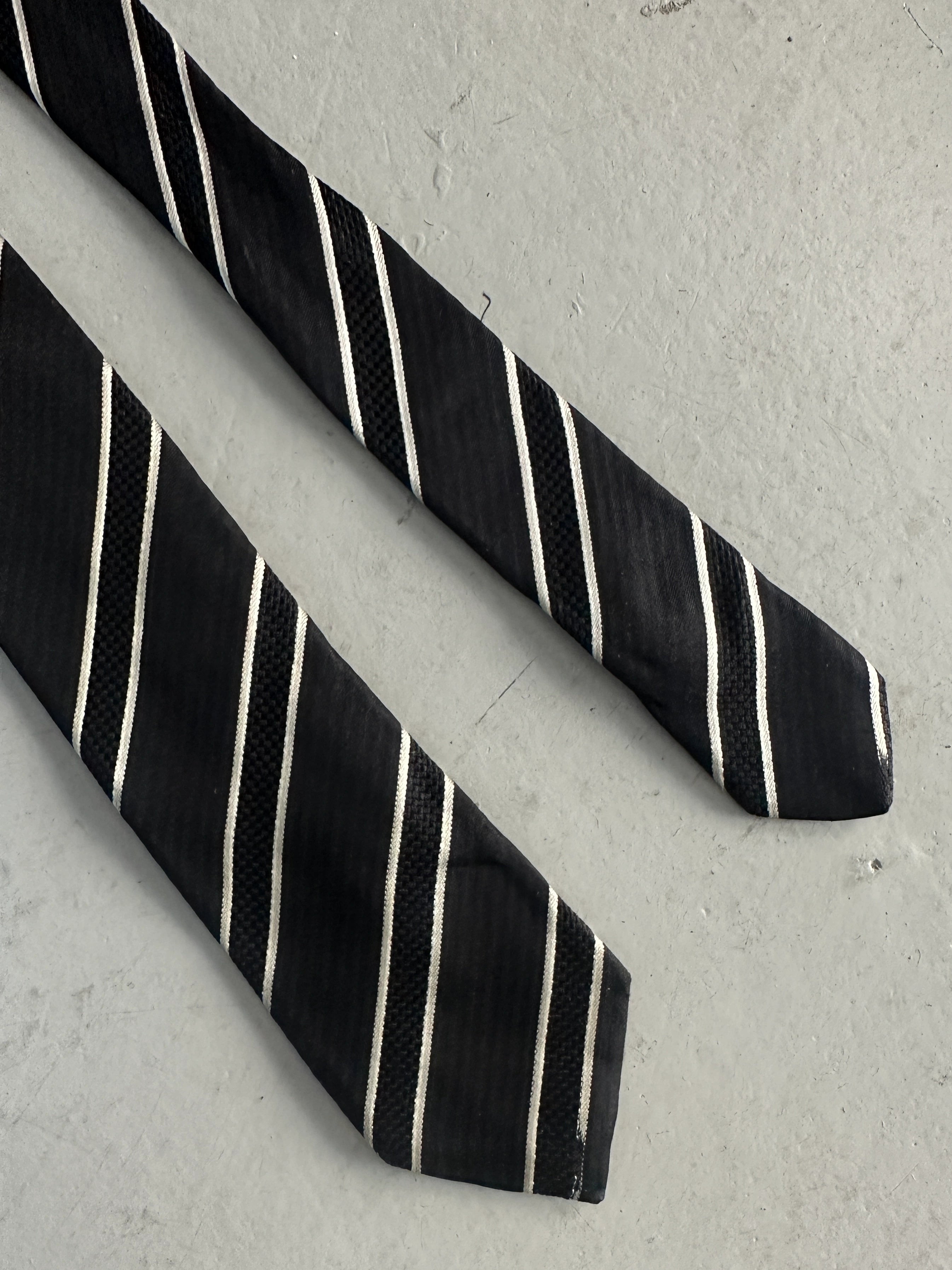 DOLCE & GABBANA  - 1990s SILK PATTERNED SKINNY TIE