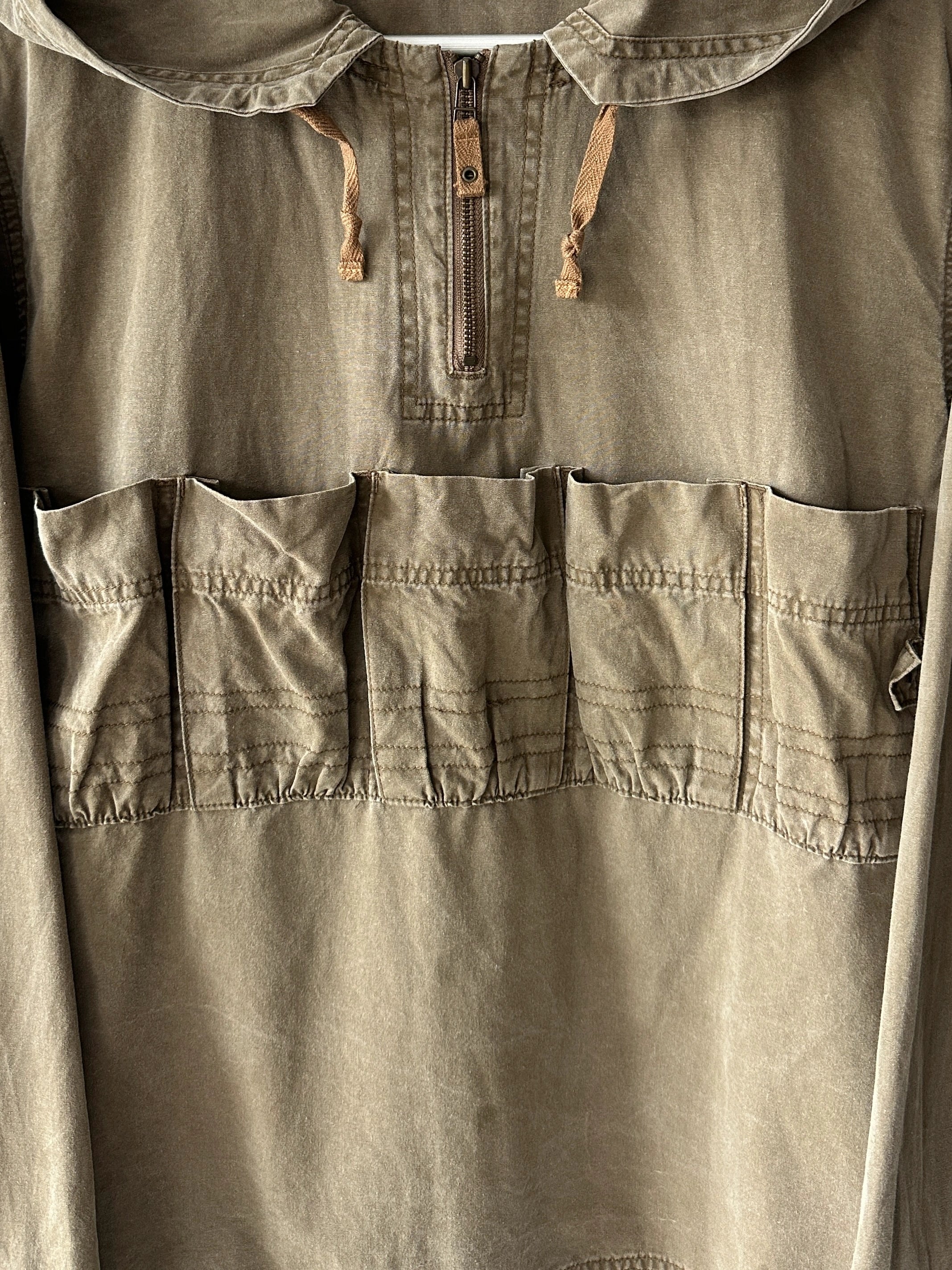 ISSEY MIYAKE HAI - 1980s COTTON HOODIE WITH FRONT POCKETS