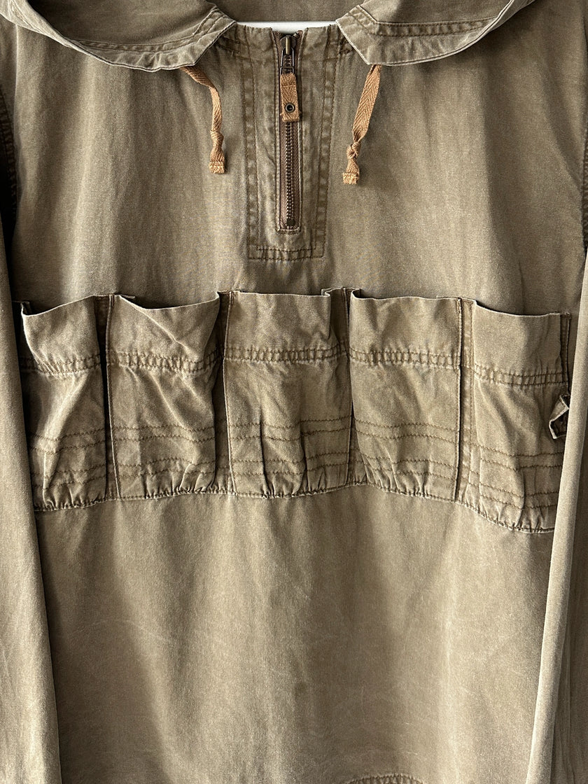 ISSEY MIYAKE HAI - 1980s COTTON HOODIE WITH FRONT POCKETS