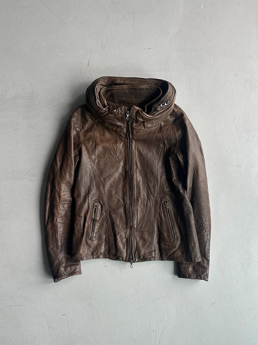 G.O.A. - 2000s HOODED LEATHER JACKET