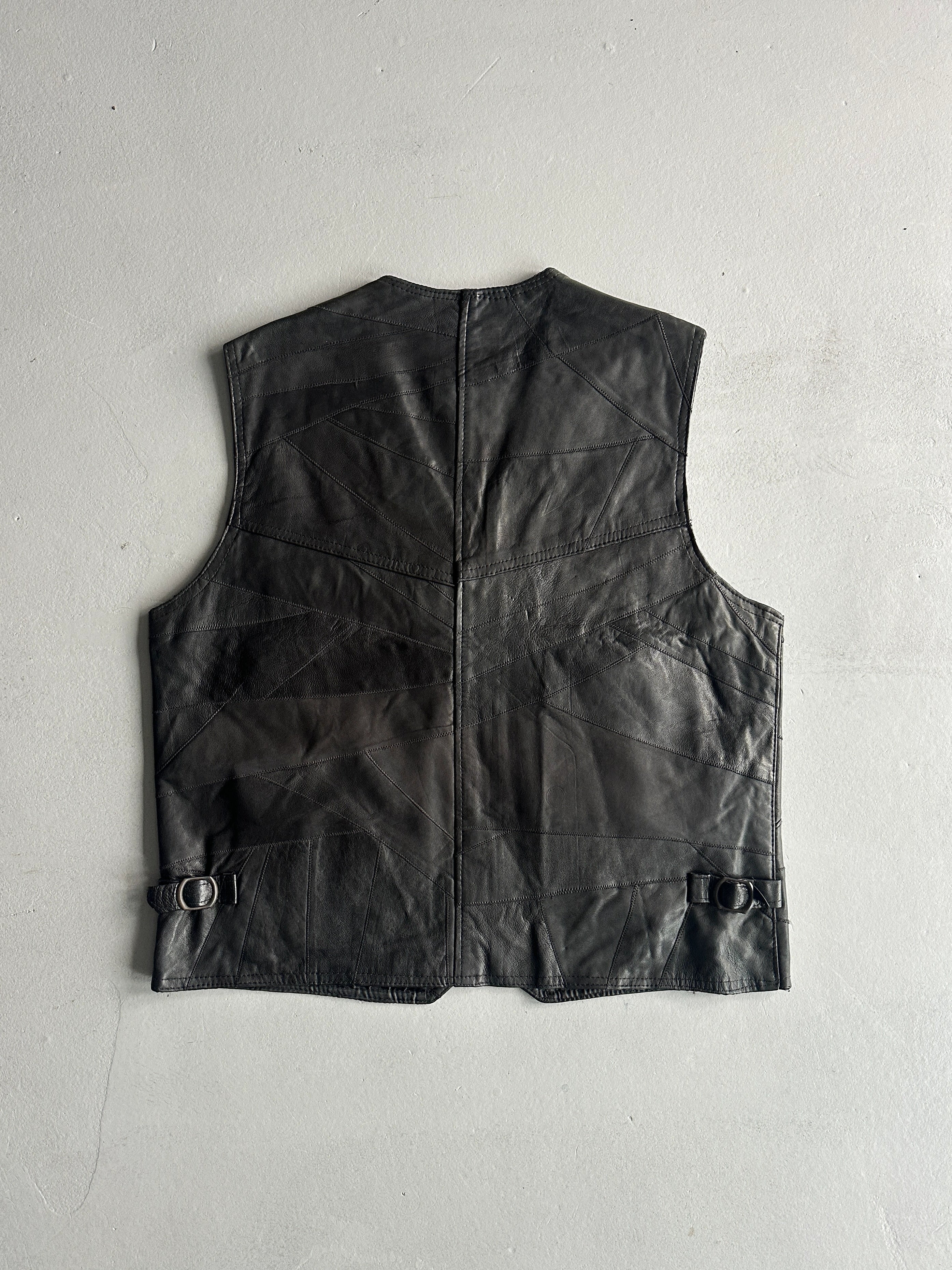 1990s LEATHER ZIPPED VEST