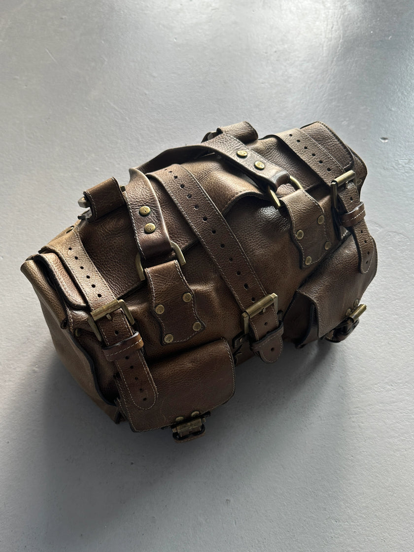 MULBERRY - 1990 DISTRESSED LEATHER ROXANNE BAG
