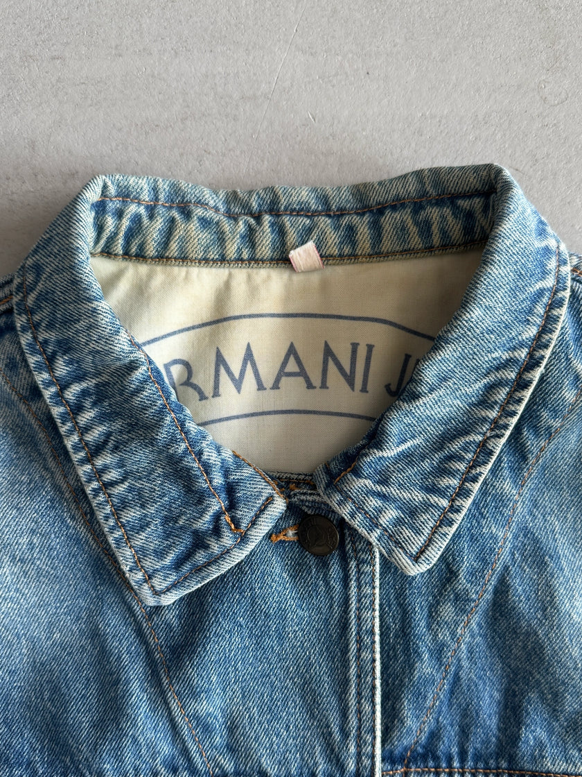 ARMANI JEANS - 1980s CROP FIT DENIM JACKET