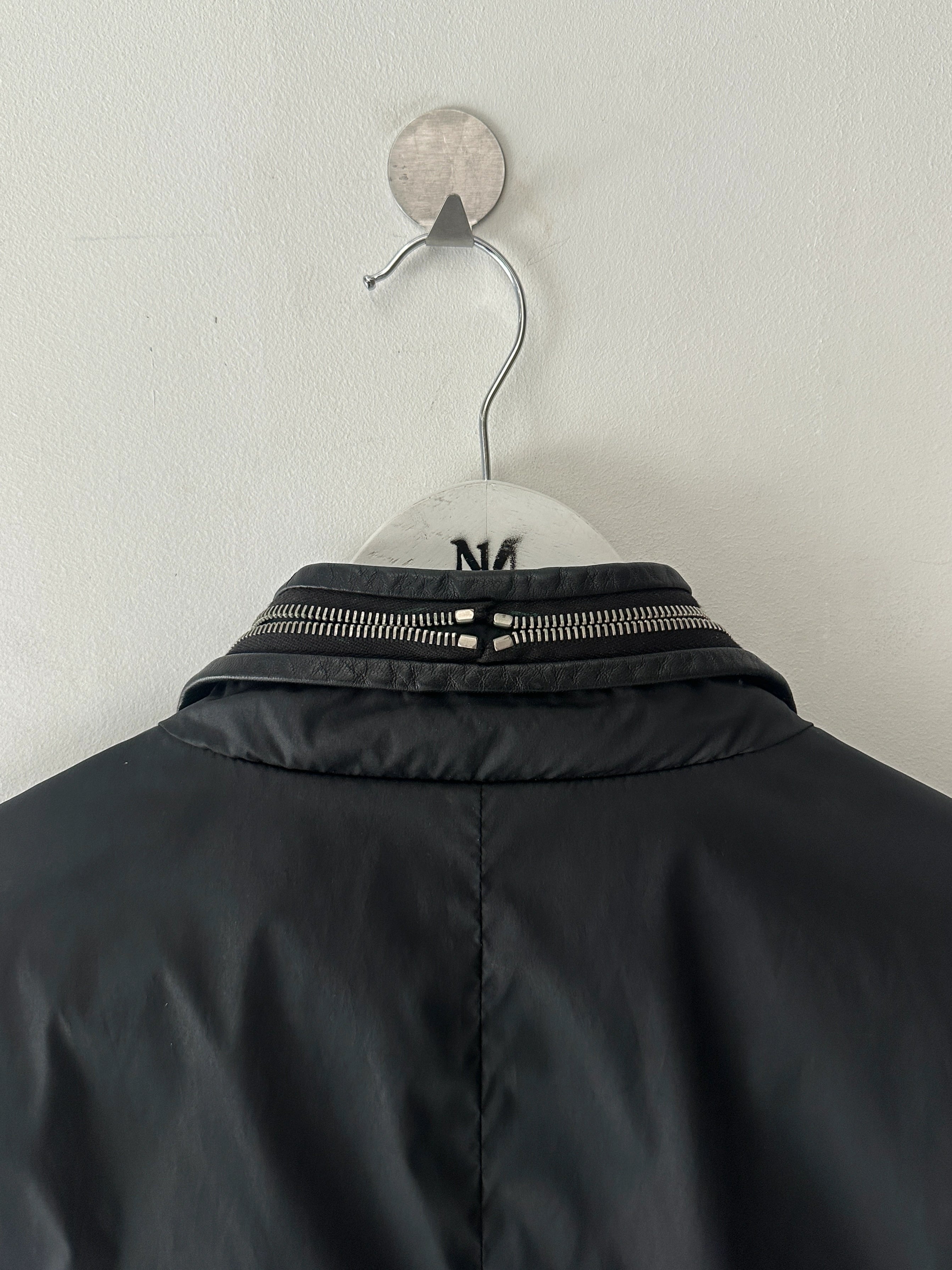 JOHN RICHMOND - early 2000s NYLON JACKET WITH TRIPLE ZIP AT COLLAR