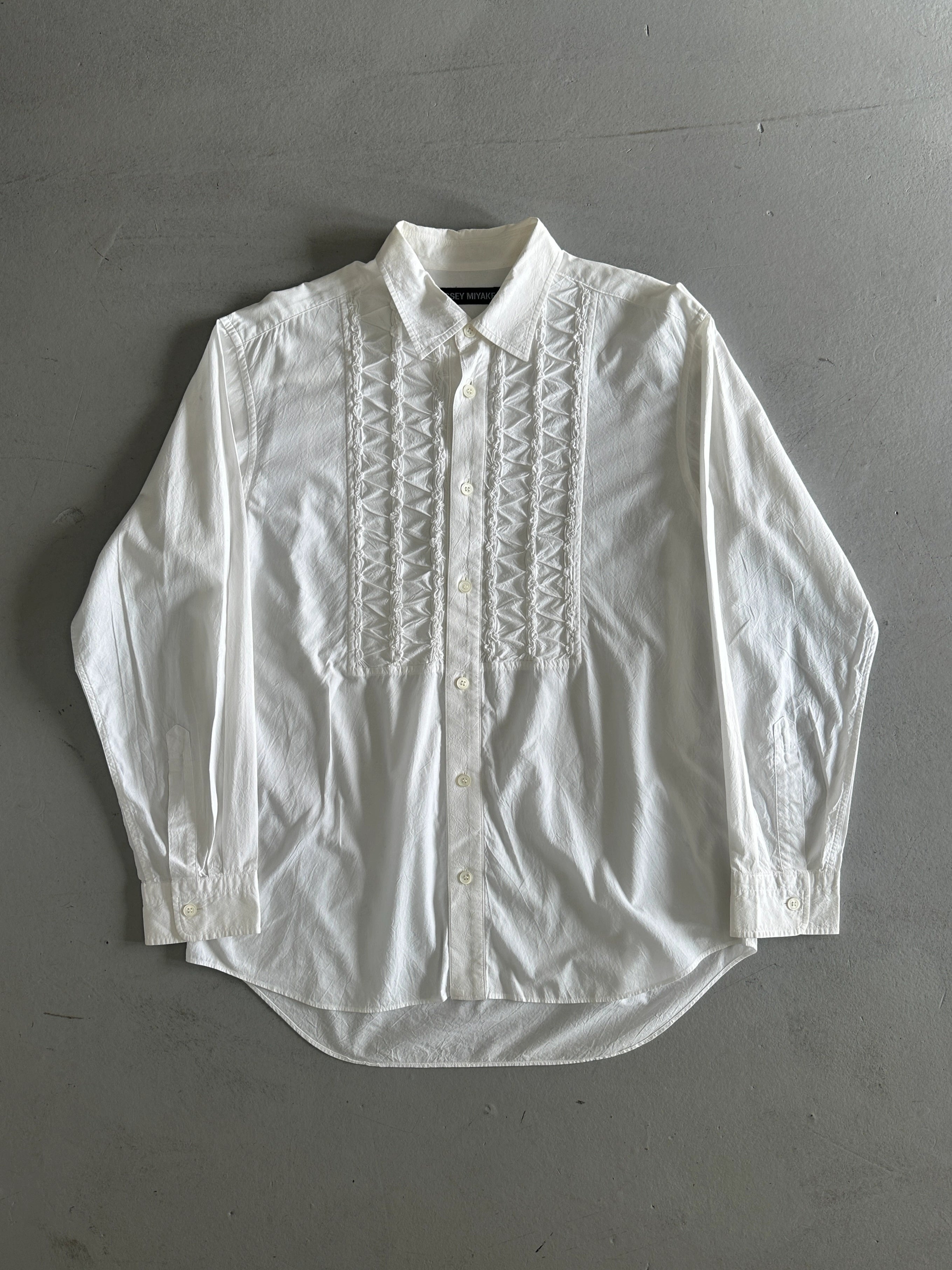 ISSEY MIYAKE - S/S 2005 KNOT FRONT PANEL LONG SLEEVE SHIRT