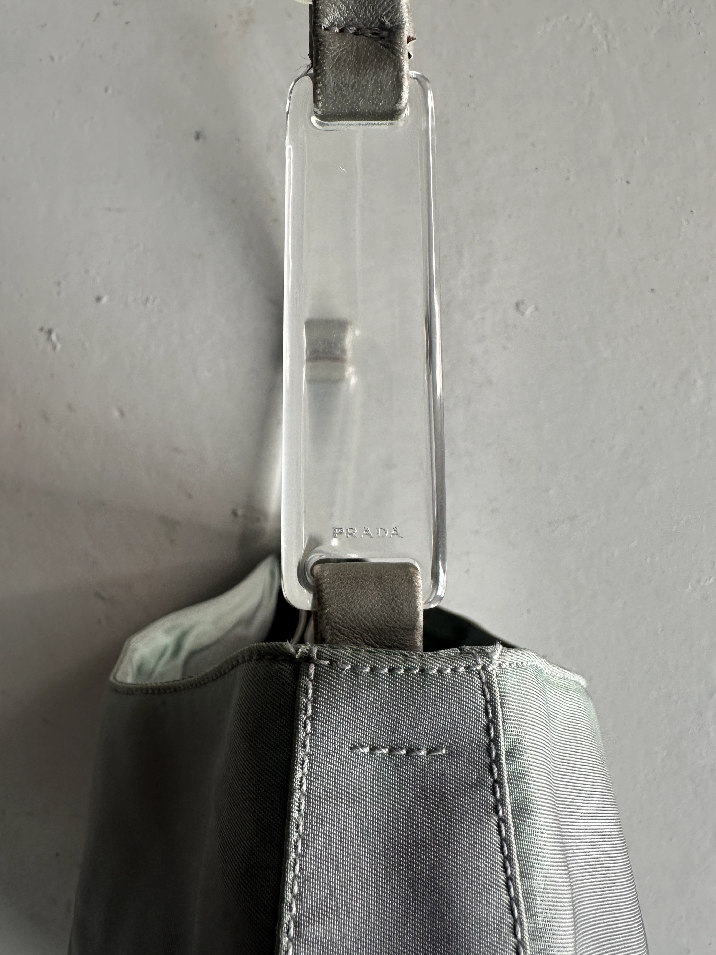 PRADA - S/S 1998 PLEXI HANDLE NYLON SHOULDER BAG