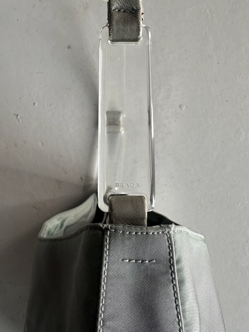 PRADA - S/S 1998 PLEXI HANDLE NYLON SHOULDER BAG